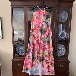 Pink Floral Maxi Slip Dress